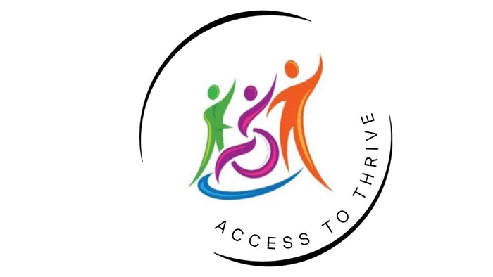 Access to Thrive logo with diverse figures including wheelchair user, symbolizing inclusive workforce development.
